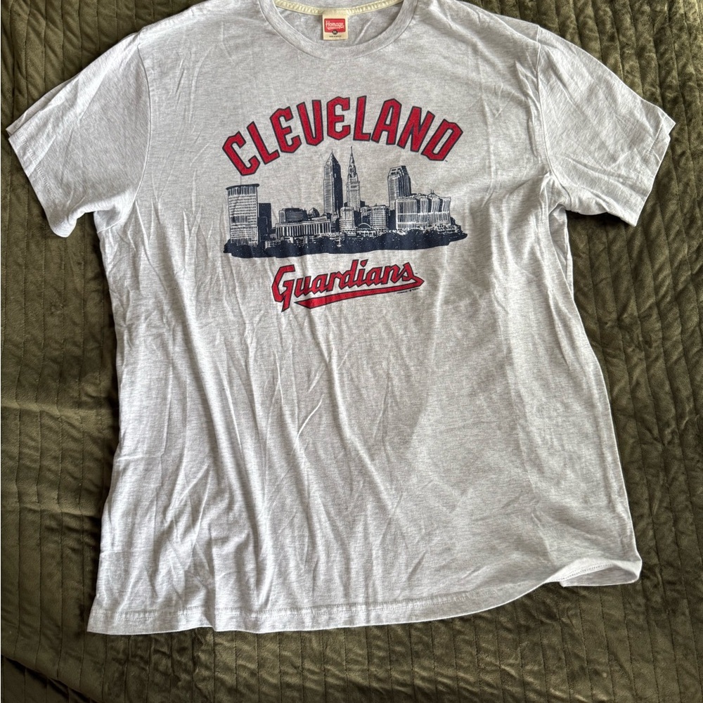 HOMAGE Gray Cleveland Guardians Skyline Tee